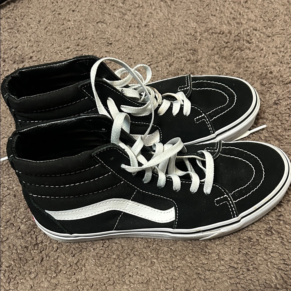 Vans Black and White High-Top Sneakers